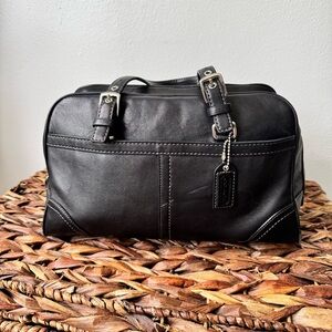 Authentic COACH F11198 Black Leather Hamilton Satchel Handbag